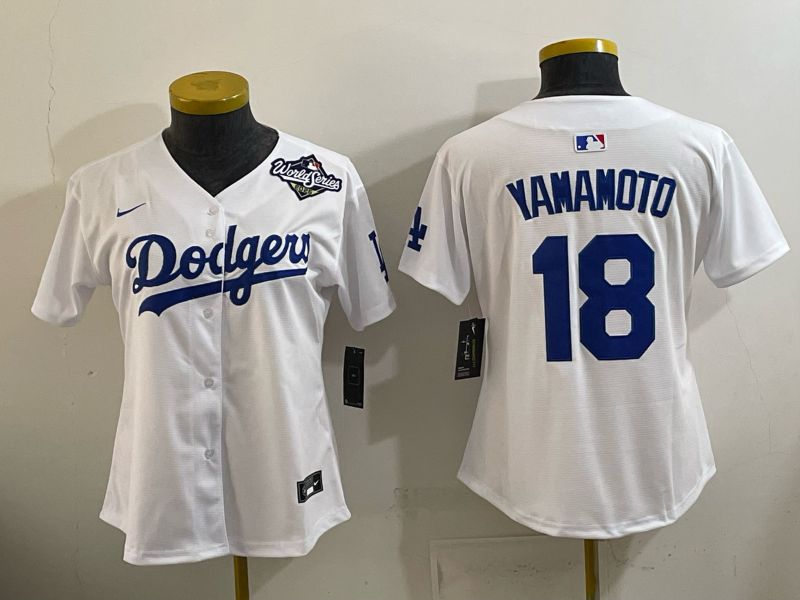 Women 2026 Nike Los Angeles Dodgers #18 Yamamoto White Game MLB Jersey 03